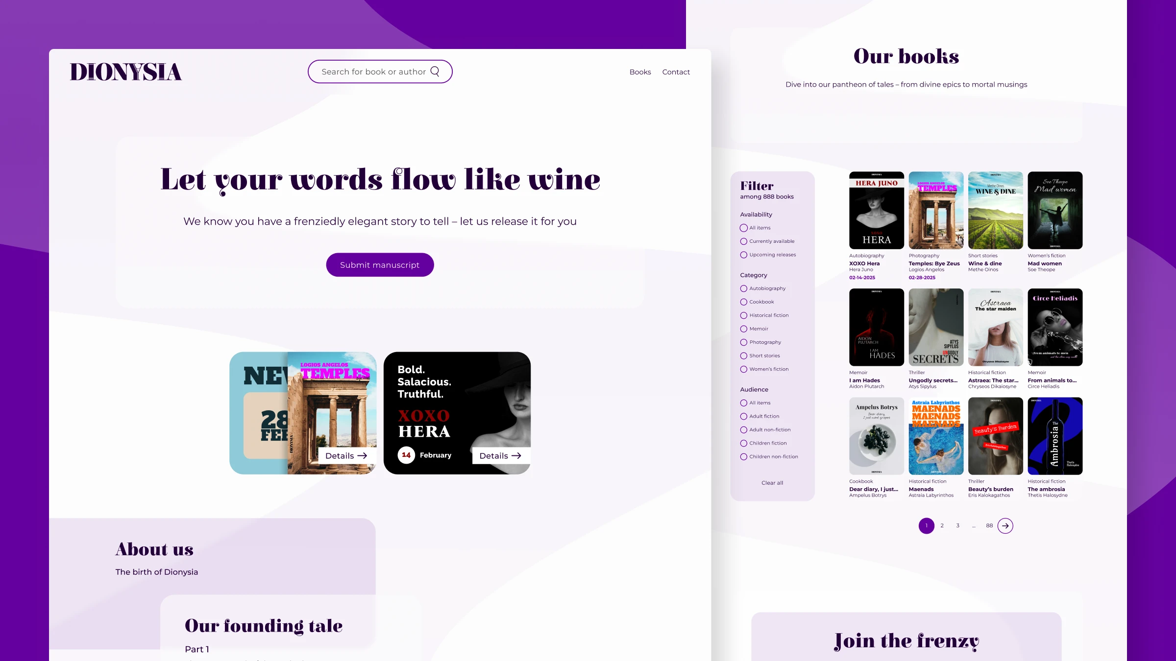 Dionysia brand and website design