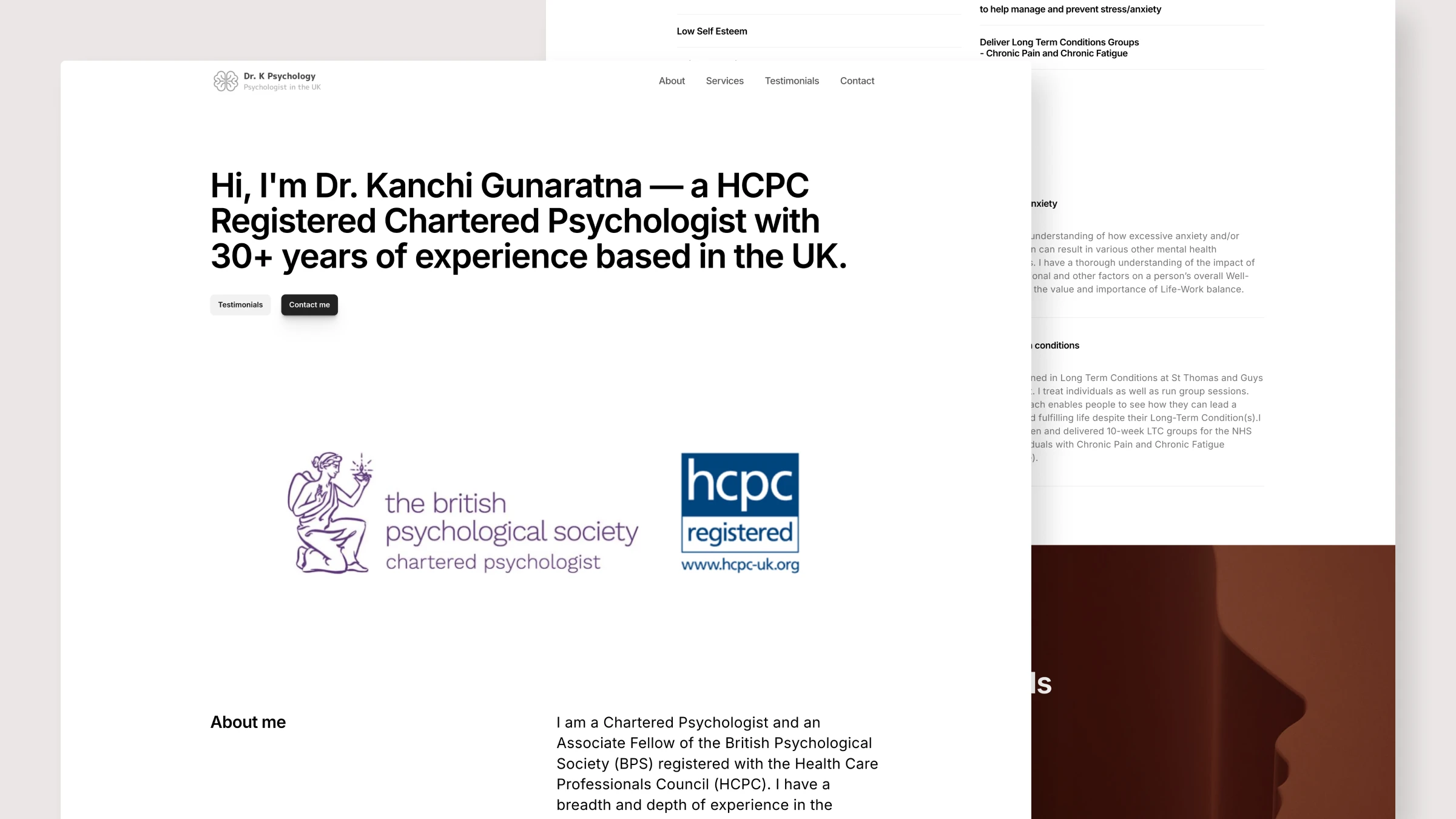 Dr. K Psychology website redesign