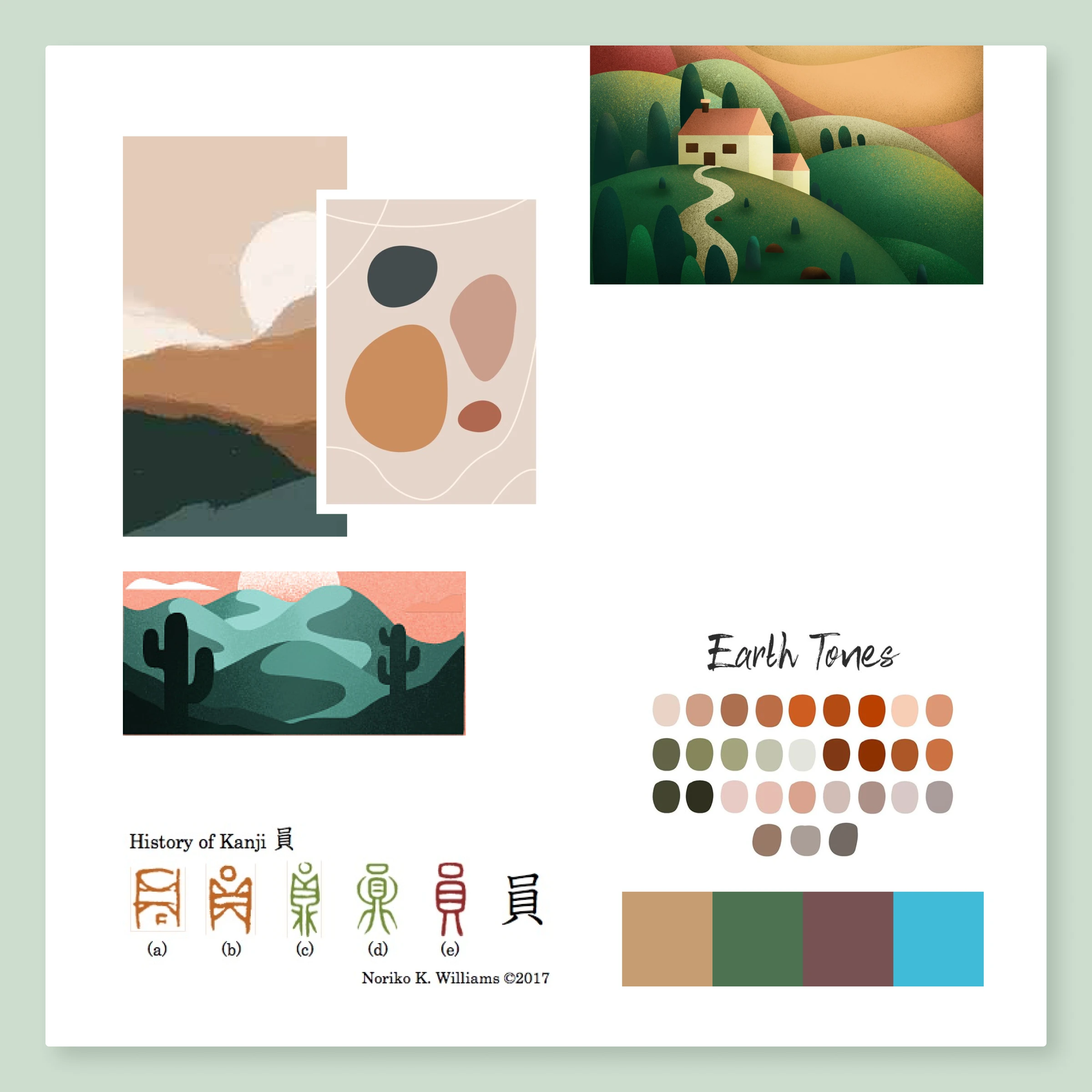 Kanji game moodboard