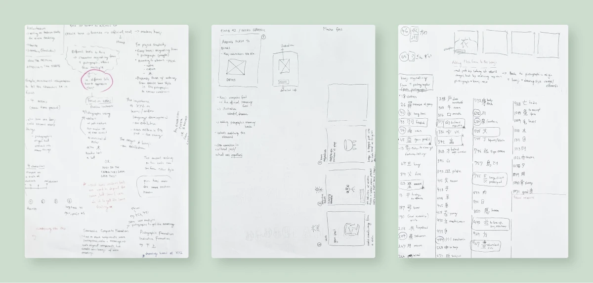 Kanji game sketches